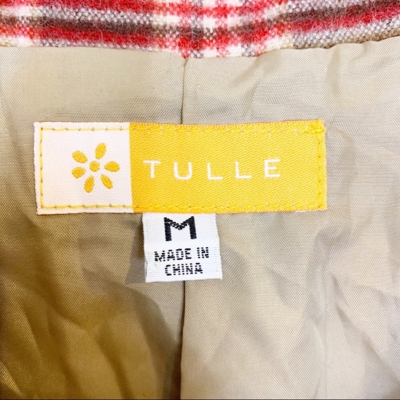 Tulle Anthropology Button Up Plaid Coat - Picture 5 of 6